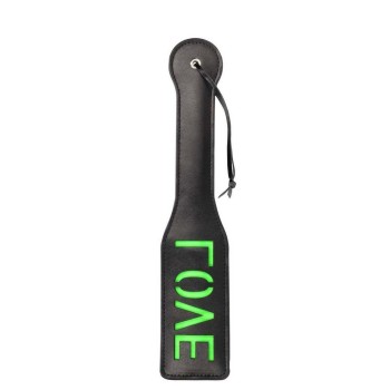 Ouch Glow In The Dark Love Paddle Black/Neon Green 32cm