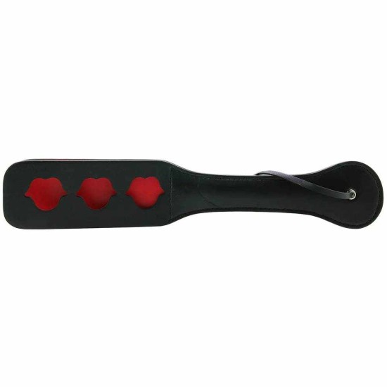 Ouch Lips Vegan Leather Paddle Black 32cm Fetish Toys