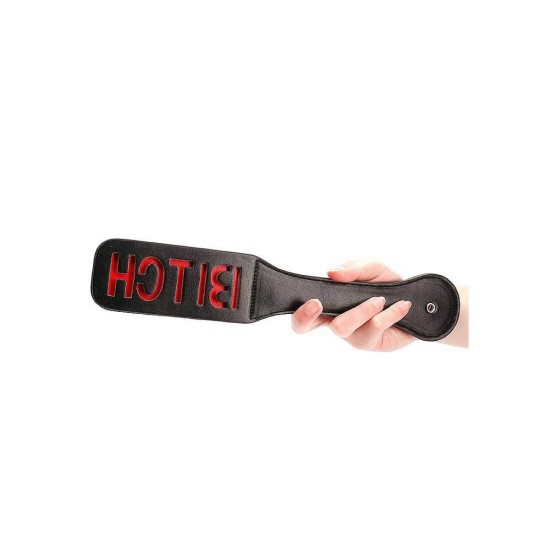 Ouch Vegan Leather Paddle Bitch Black 32cm Fetish Toys 