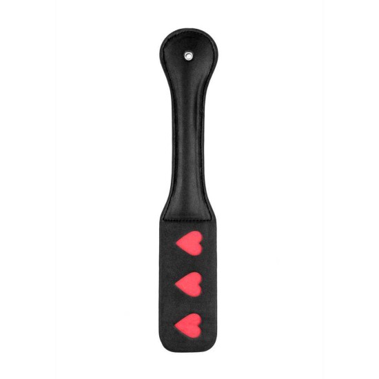 Ouch Vegan Leather Paddle Hearts Black 32cm Fetish Toys 