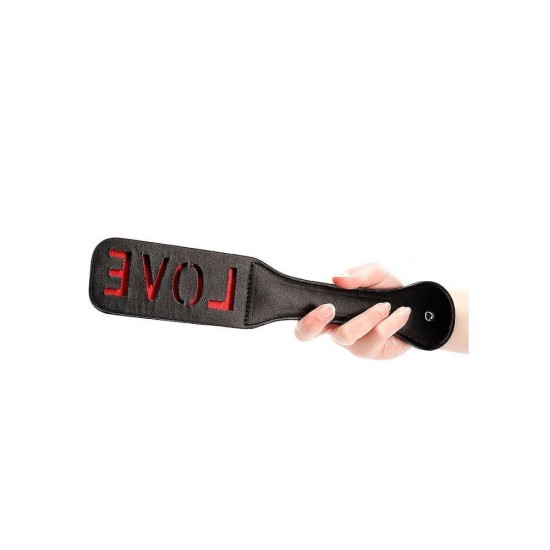 Ouch Vegan Leather Paddle Love Black 32cm Fetish Toys 