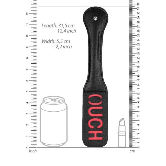 Ouch Vegan Leather Paddle Ouch Black 32cm Fetish Toys