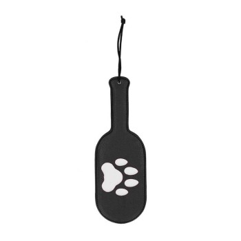 Ouch Vegan Leather Puppy Paw Wide Paddle Black 45cm