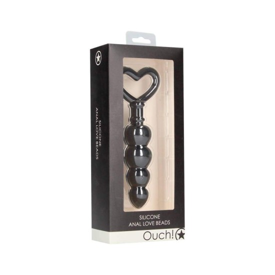 Ouch Silicone Anal Love Beads Black Sex Toys