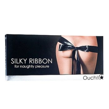Σατέν Μαντήλι Δεσίματος - Ouch Silky Ribbon For Naughty Pleasure Black