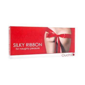 Σατέν Μαντήλι Δεσίματος - Ouch Silky Ribbon For Naughty Pleasure Red