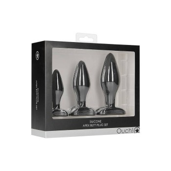 Ouch Apex Silicone Butt Plug Set Black