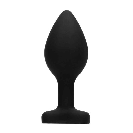Large Diamond Heart Butt Plug Black/Clear Sex Toys