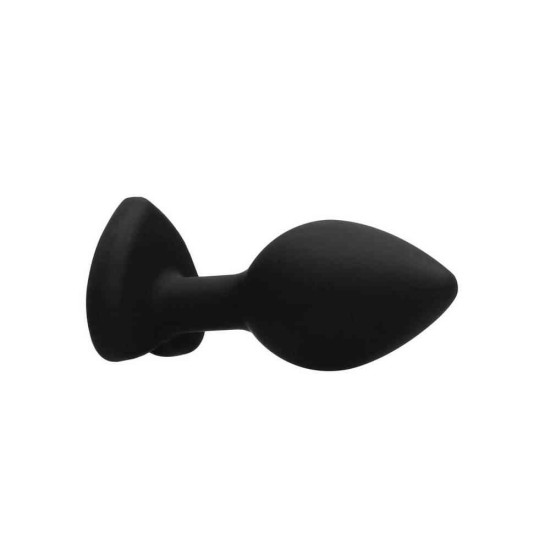 Regular Diamond Heart Butt Plug Black/Clear Sex Toys