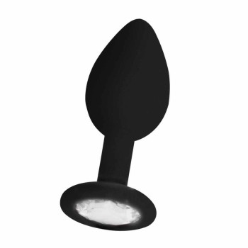 Σφήνα Με Κόσμημα - Regular Diamond Butt Plug Black/Clear
