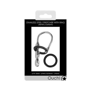 Σφήνα Ουρήθρας Με Δαχτυλίδι Σιλικόνης - Stainless Steel Urethral Stretcher With Ring