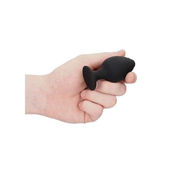 Ouch Silicone Rippled Butt Plug Set Black Sex Toys