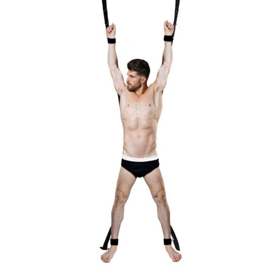 Χιαστί Δέσιμο Πόρτας - Over The Door Swing With Adjustable Straps Black Fetish Toys