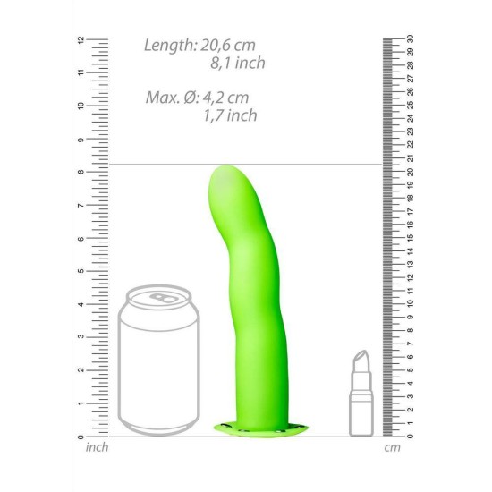Ζώνη Με Κούφιο Φωσφοριζέ Πέος - Glow In The Dark Curved Hollow Strap On 20cm Sex Toys 