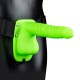Glow In The Dark Ribbed Hollow Strap On 21cm Sex Toys