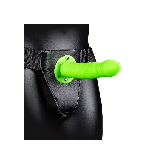 Glow In The Dark Twisted Hollow Strap On 20cm Sex Toys