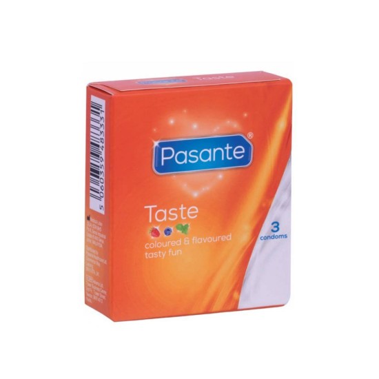 Pasante Taste Coloured Condoms 3pcs Sex & Beauty 