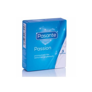 Προφυλακτικά Με Ραβδώσεις - Pasante Passion Condoms With Ribs 3pcs