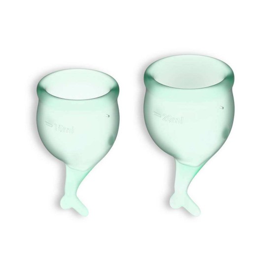 Satisfyer Feel Secure Menstrual Cups Light Green Sex & Beauty 