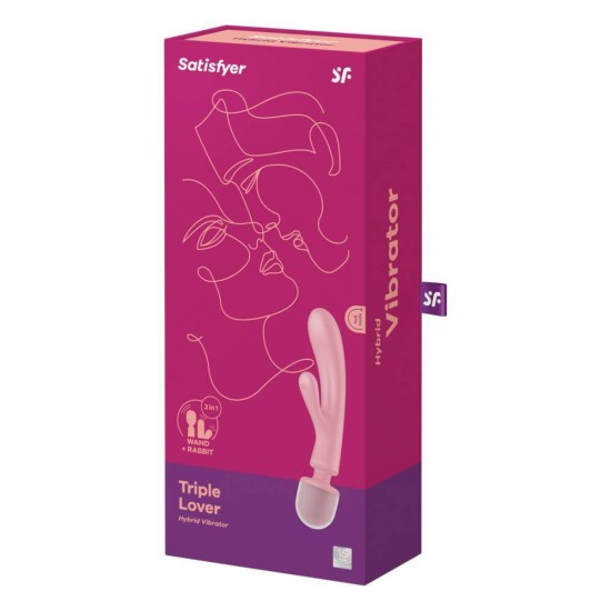 Rabbit Δονητής Και Συσκευή Μασάζ - Satisfyer Triple Lover Hybrid Vibrator Pink Sex Toys 