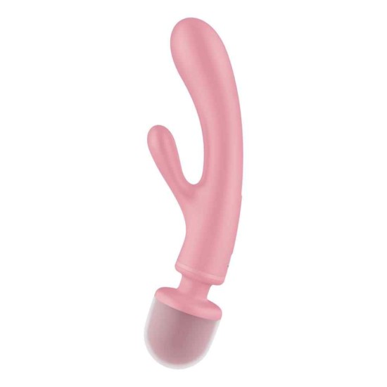 Rabbit Δονητής Και Συσκευή Μασάζ - Satisfyer Triple Lover Hybrid Vibrator Pink Sex Toys 