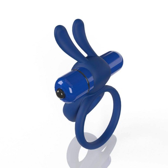 Διπλό Δονούμενο Δαχτυλίδι Σιλικόνης - 4B Ohare Wearable Rabbit Vibe Blueberry Sex Toys 