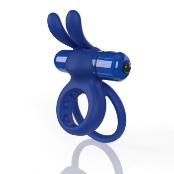 Διπλό Δονούμενο Δαχτυλίδι Σιλικόνης - 4B Ohare Wearable Rabbit Vibe Blueberry