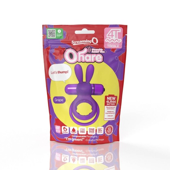 Διπλό Δονούμενο Δαχτυλίδι Σιλικόνης - 4T Ohare Wearable Rabbit Vibe Grape Sex Toys 