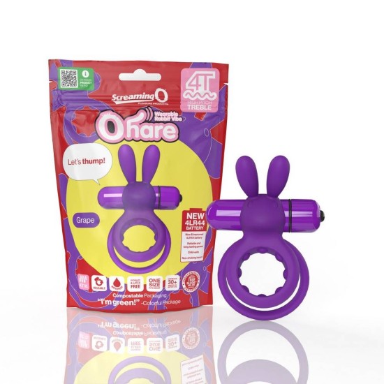 Διπλό Δονούμενο Δαχτυλίδι Σιλικόνης - 4T Ohare Wearable Rabbit Vibe Grape Sex Toys 
