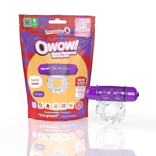 4T Owow Super Powered Vibrating Ring Grape Sex Toys