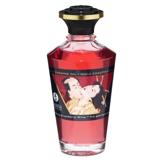 Θερμαντικό Λάδι Μασάζ Φράουλα - Aphrodisiac Sparkling Strawberry Wine 100ml Sex & Ομορφιά 
