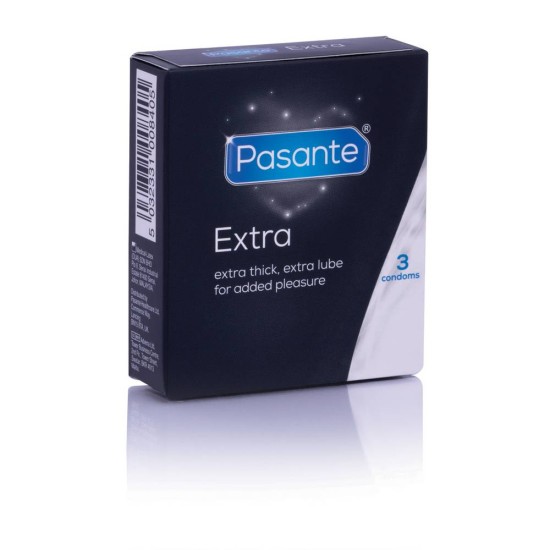 Προφυλακτικά Με Έξτρα Λιπαντικό & Πάχος  - Pasante Extra 3 Condoms Sex & Ομορφιά 
