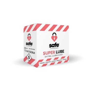 Προφυλακτικά Με Έξτρα Λιπαντικό - Safe Super Lube Condoms 5pcs
