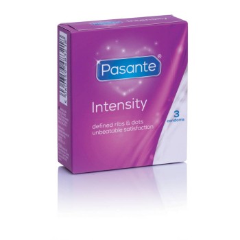 Προφυλακτικά Με Ραβδώσεις & Κουκκίδες - Pasante Intensity Condoms 3pcs