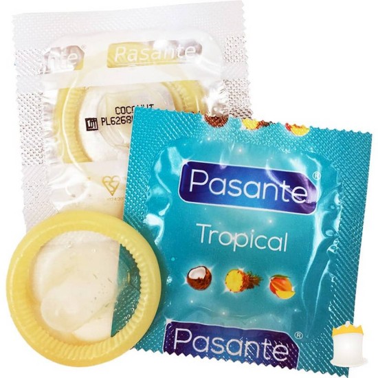 Χρωματιστό Προφυλακτικό Με Γεύσεις - Pasante Tropical Condom Sex & Ομορφιά 