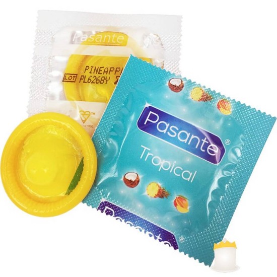 Χρωματιστό Προφυλακτικό Με Γεύσεις - Pasante Tropical Condom Sex & Ομορφιά 