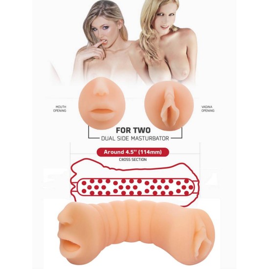 Αυνανιστήρι Με Διπλό Άνοιγμα - XXX For Two Dual Side Masturbator Flesh Sex Toys 