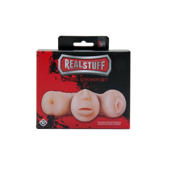Σετ Ομοιώματα Αυνανισμού - Realstuff 3 In 1 Masturbators Flesh Sex Toys 