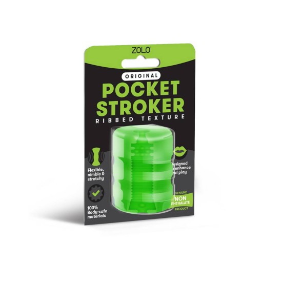 Ελαστική Μεμβράνη Αυνανισμού - Zolo Original Pocket Stroker Green Sex Toys 