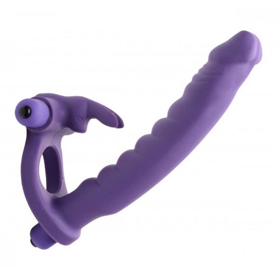 Δαχτυλίδι Διπλής Διείσδυσης Με Δόνηση - Double Delight Dual Penetration Vibrating Rabbit Cock Ring Sex Toys 