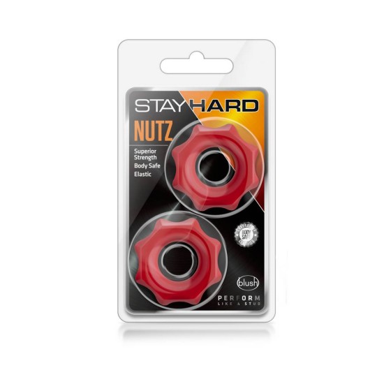 Δαχτυλίδι Πέους & Όρχεων - Stay Hard Nutz Red Sex Toys 