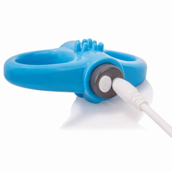 Διπλό Επαναφορτιζόμενο Δαχτυλίδι Πέους - Charged Yoga Vibe Ring Blue Sex Toys 