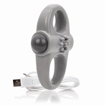 Διπλό Επαναφορτιζόμενο Δαχτυλίδι Πέους - Charged Yoga Vibe Ring Grey