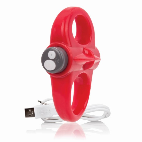 Διπλό Επαναφορτιζόμενο Δαχτυλίδι Πέους - Charged Yoga Vibe Ring Red Sex Toys 