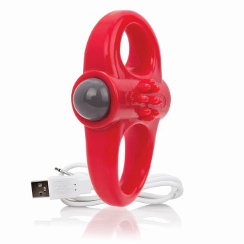 Διπλό Επαναφορτιζόμενο Δαχτυλίδι Πέους - Charged Yoga Vibe Ring Red