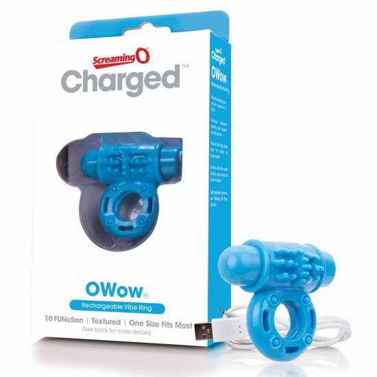 Επαναφορτιζόμενο Δαχτυλίδι Πέους - Charged Owow Vibe Ring Blue Sex Toys 
