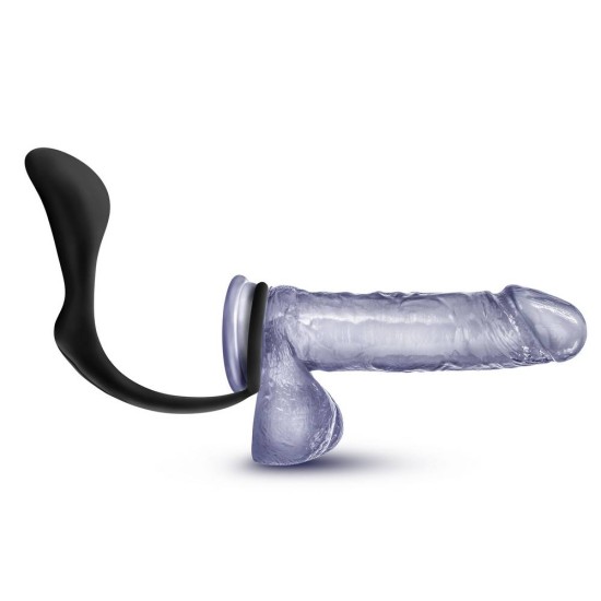 Δαχτυλίδι Πέους Με Πρωκτική Σφήνα - Anal Adventures Cock Ring Plug Black Sex Toys 