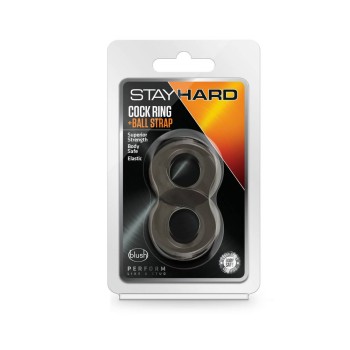 Stay Hard Cock Ring And Ball Strap Black