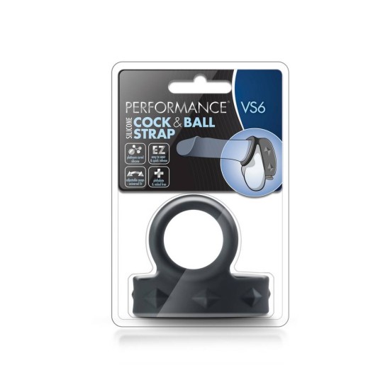 Διπλό Δαχτυλίδι Πέους & Όρχεων - Performace VS6 Cock & Ball Strap Black Sex Toys 
