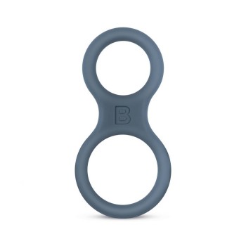 Διπλό Δαχτυλίδι Σιλικόνης - Silicone Cock Ring & Ball Stretcher Grey